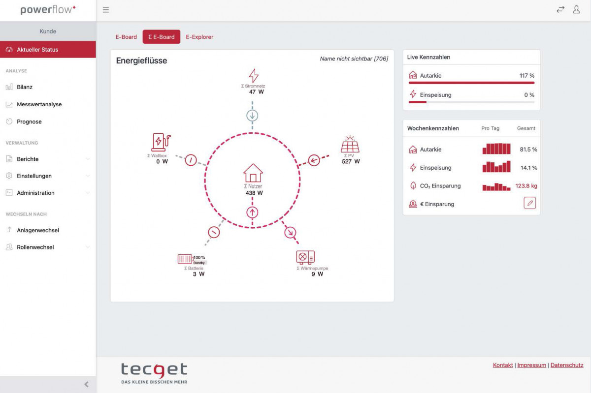 TECGET MyPowerflow App-Vorschau